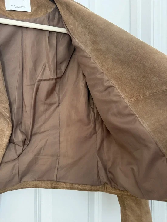 Mango Suede Biker Jacket in Camel - Picture 9 of 13